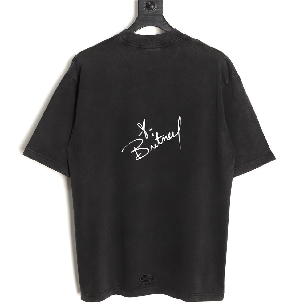 Balenciaga Britney Spears Washed Crew Neck ShortSleeve TShirt,Balenciaga T Shirt,Tshirt,APPAREL