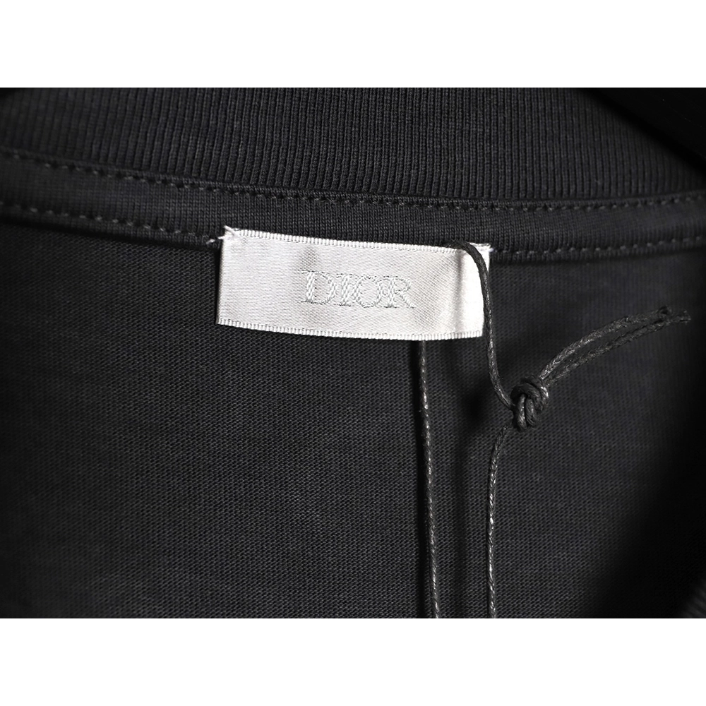 Dior CD Slogan Embroidered Logo ShortSleeve TShirt,Dior T Shirt,Tshirt,APPAREL