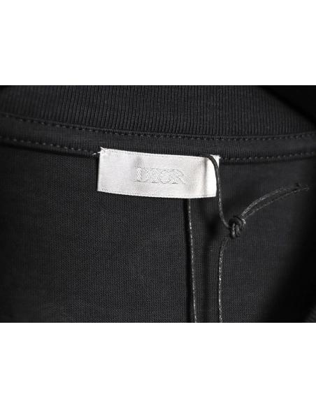 Dior CD Slogan Embroidered Logo ShortSleeve TShirt,Dior T Shirt,Tshirt,APPAREL