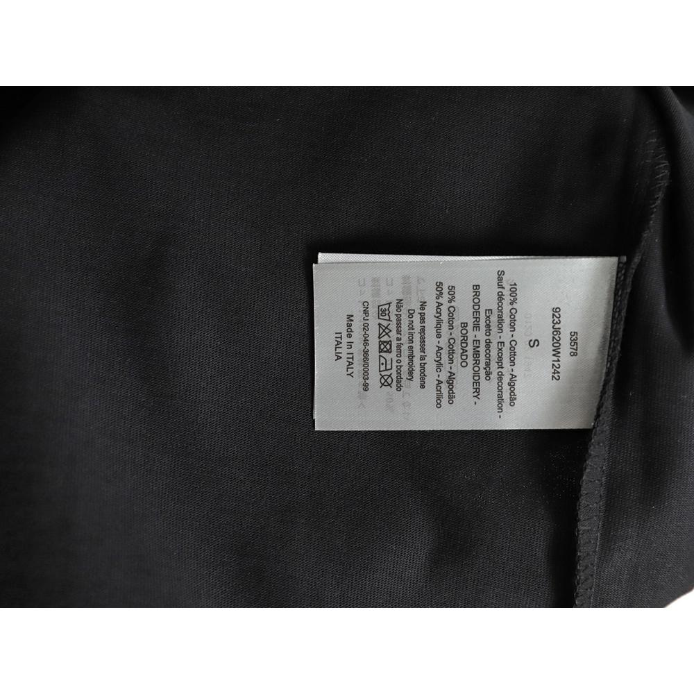 Dior CD Slogan Embroidered Logo ShortSleeve TShirt,Dior T Shirt,Tshirt,APPAREL