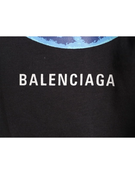 Balenciaga Earth Print Ripped ShortSleeve TShirt,Balenciaga T Shirt,Tshirt,APPAREL