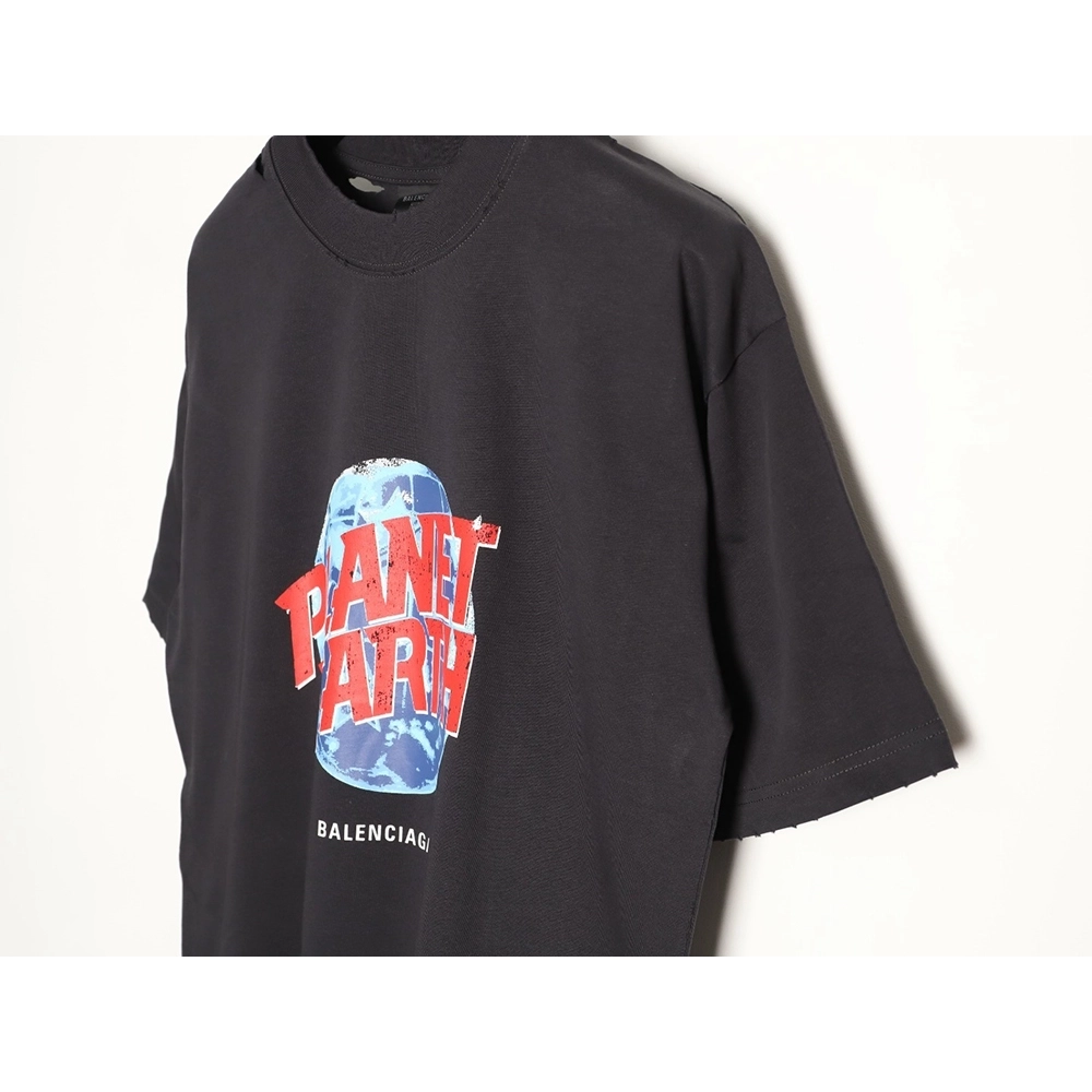 Balenciaga Earth Print Ripped ShortSleeve TShirt,Balenciaga T Shirt,Tshirt,APPAREL