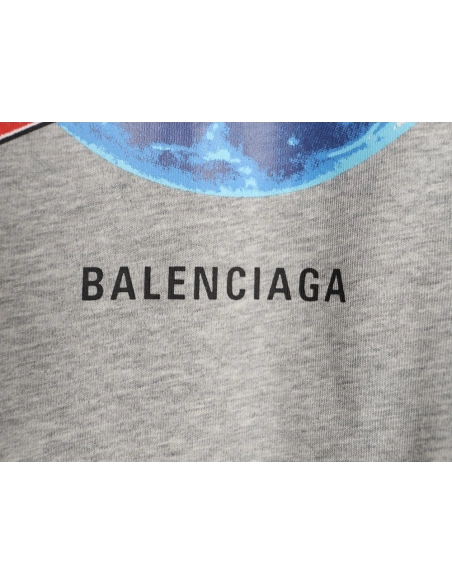 Balenciaga Earth Print Ripped ShortSleeve TShirt,Balenciaga T Shirt,Tshirt,APPAREL