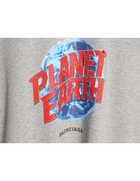 Balenciaga Earth Print Ripped ShortSleeve TShirt,Balenciaga T Shirt,Tshirt,APPAREL