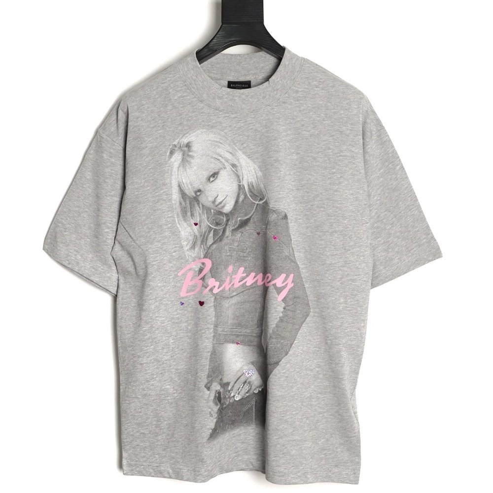 Balenciaga Britney Spears Washed Crew Neck ShortSleeve TShirt,Balenciaga T Shirt,Tshirt,APPAREL