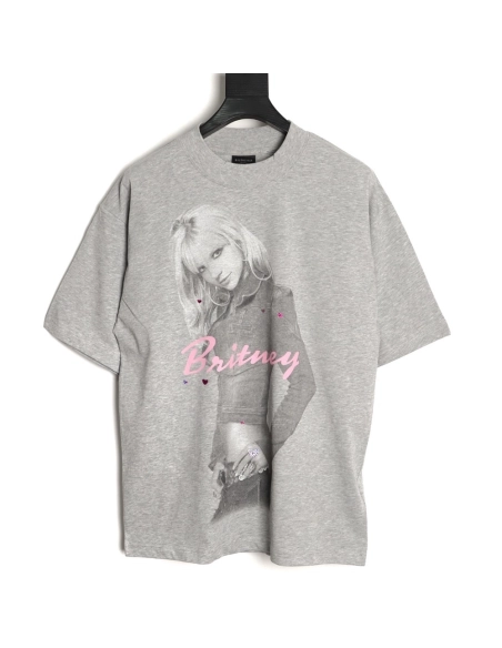 Balenciaga Britney Spears Washed Crew Neck ShortSleeve TShirt,Balenciaga T Shirt,Tshirt,APPAREL