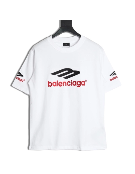 Balenciaga 3M Embroidered Letter Washed ShortSleeve TShirt,Balenciaga T Shirt,Tshirt,APPAREL
