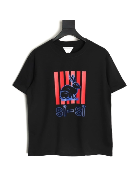 Bottega Veneta Rabbit Print ShortSleeve,Bottega Veneta T Shirt,Tshirt,APPAREL