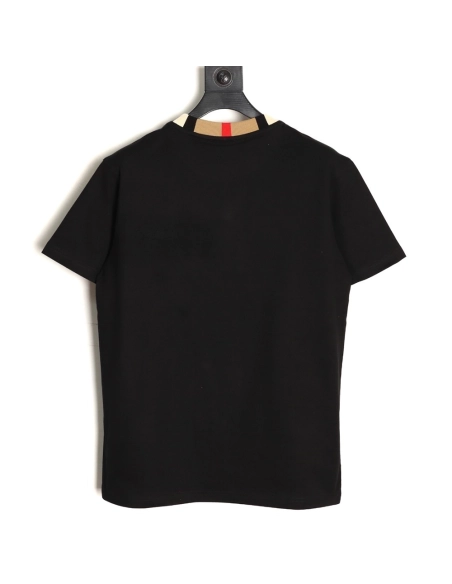 Burberry check collar embroidered logo shortsleeved shirt,Burberry Shirt,Shirt,APPAREL