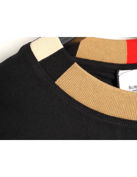 Burberry check collar embroidered logo shortsleeved shirt,Burberry Shirt,Shirt,APPAREL