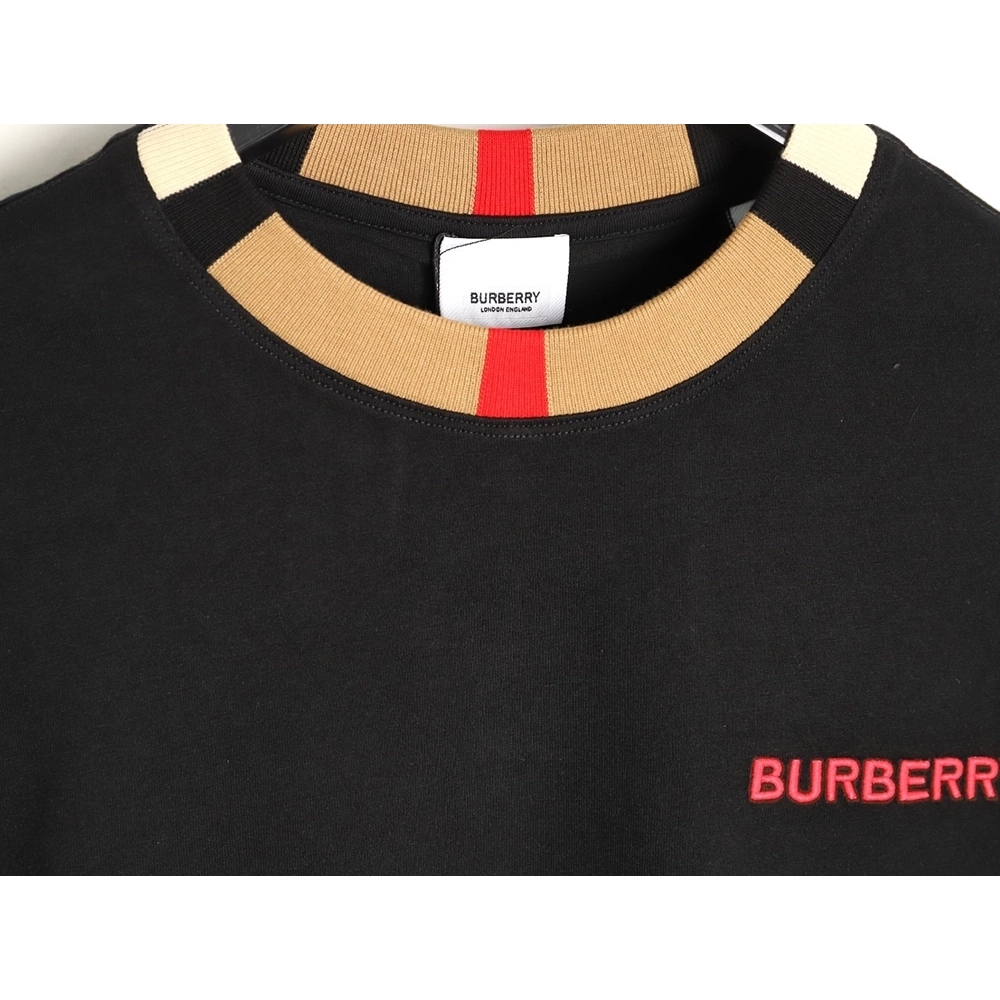 Burberry check collar embroidered logo shortsleeved shirt,Burberry Shirt,Shirt,APPAREL