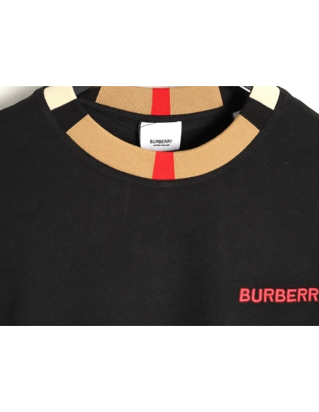 Burberry check collar embroidered logo shortsleeved shirt,Burberry Shirt,Shirt,APPAREL
