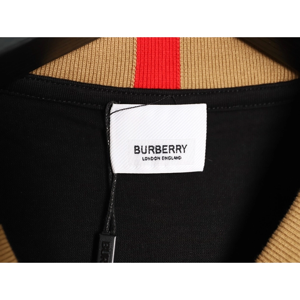 Burberry check collar embroidered logo shortsleeved shirt,Burberry Shirt,Shirt,APPAREL