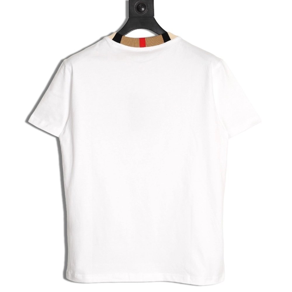 Burberry check collar embroidered logo shortsleeved shirt,Burberry Shirt,Shirt,APPAREL