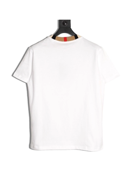 Burberry check collar embroidered logo shortsleeved shirt,Burberry Shirt,Shirt,APPAREL