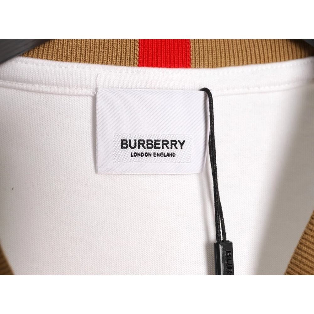 Burberry check collar embroidered logo shortsleeved shirt,Burberry Shirt,Shirt,APPAREL