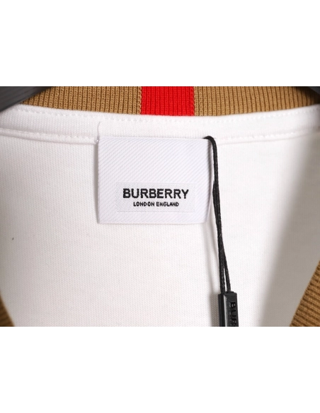 Burberry check collar embroidered logo shortsleeved shirt,Burberry Shirt,Shirt,APPAREL