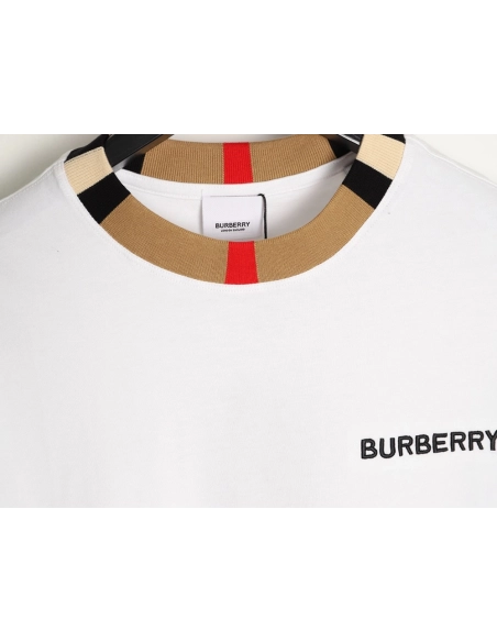 Burberry check collar embroidered logo shortsleeved shirt,Burberry Shirt,Shirt,APPAREL