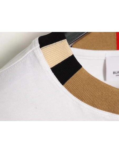 Burberry check collar embroidered logo shortsleeved shirt,Burberry Shirt,Shirt,APPAREL