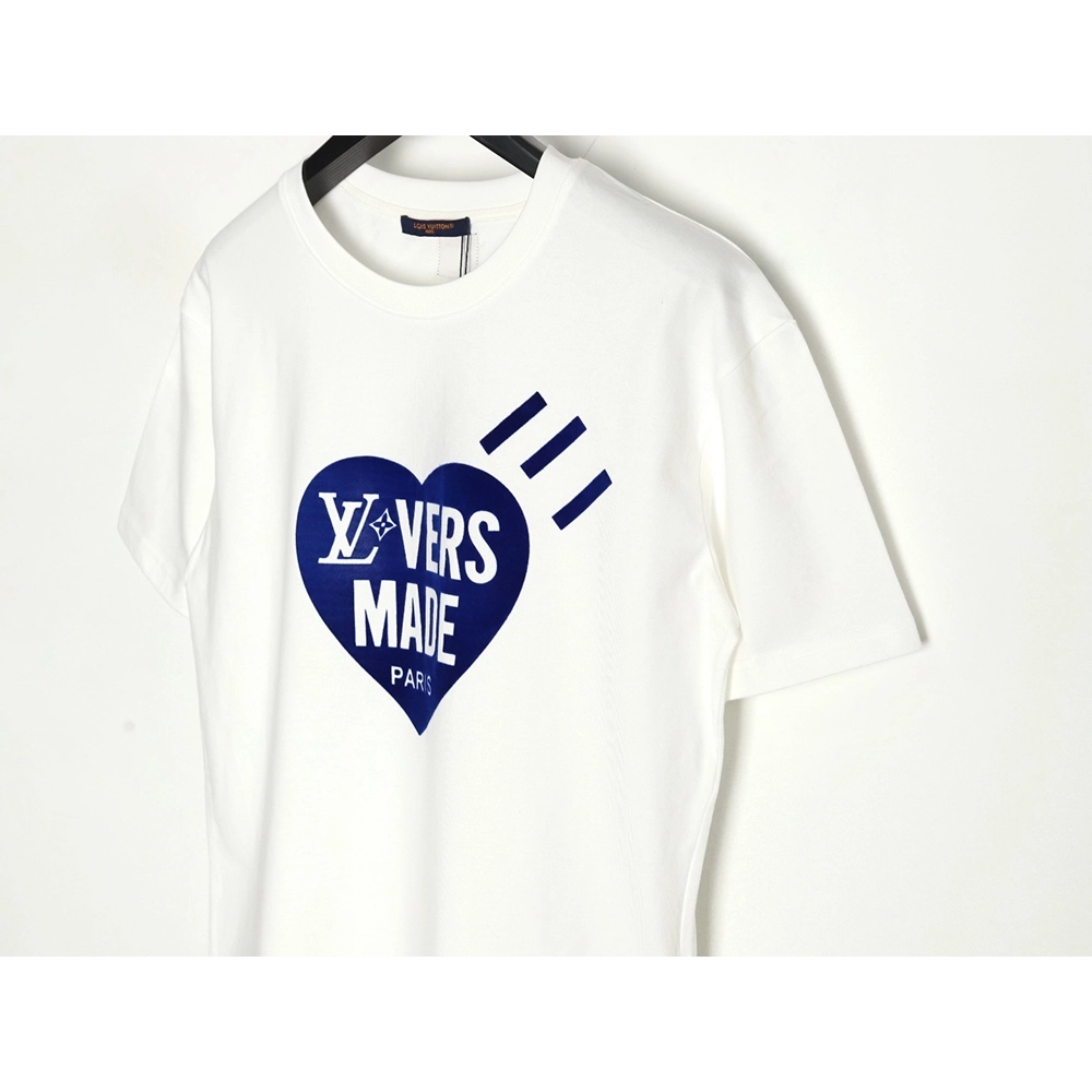 Louis Vuitton Heart Flocked Print ShortSleeve,Louis Vuitton T Shirt,Tshirt,APPAREL