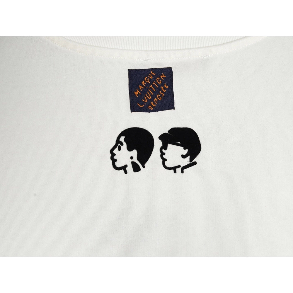 Louis Vuitton Heart Flocked Print ShortSleeve,Louis Vuitton T Shirt,Tshirt,APPAREL