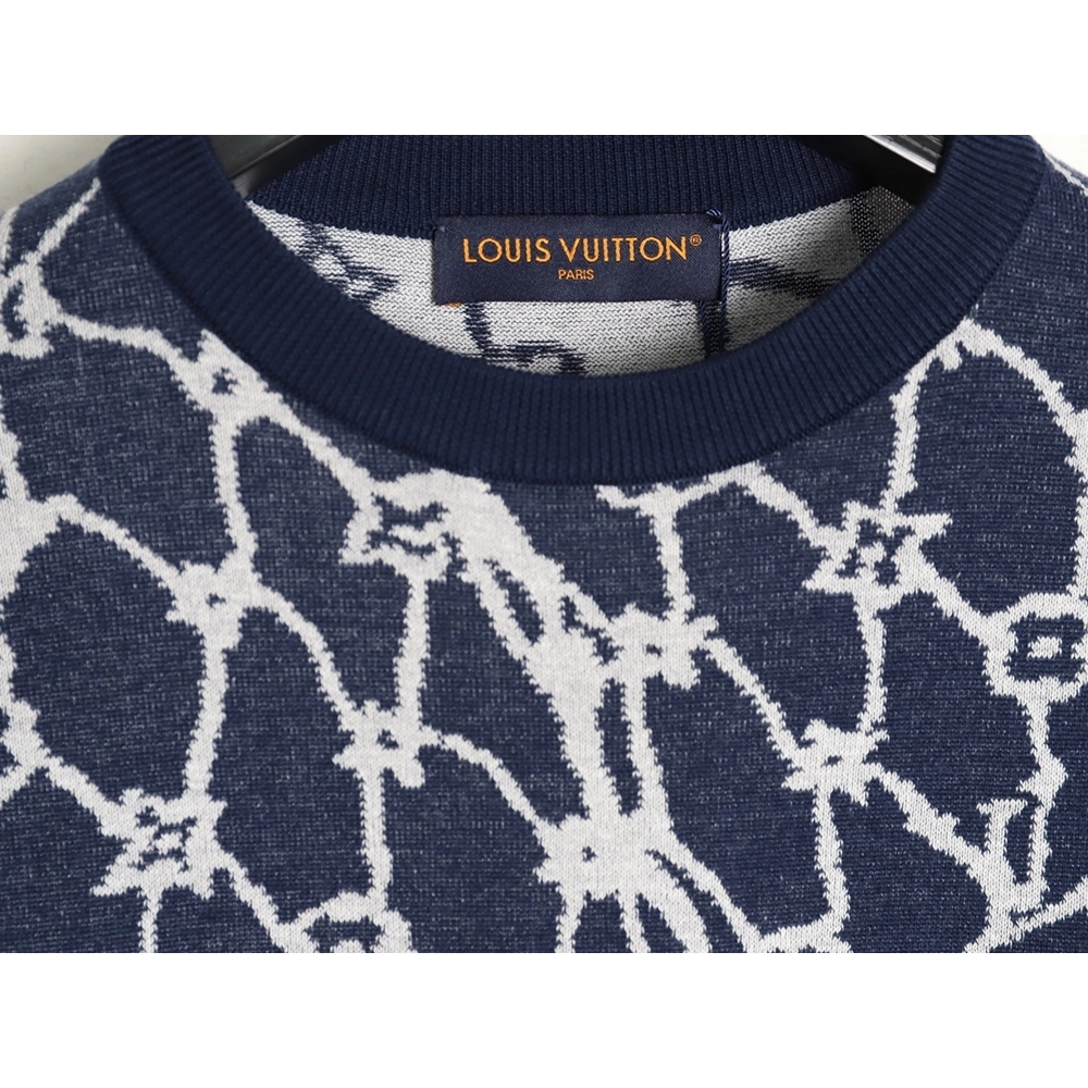 Louis Vuitton Fishnet Jacquard Knit ShortSleeve,Louis Vuitton T Shirt,Tshirt,APPAREL