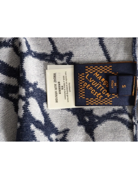 Louis Vuitton Fishnet Jacquard Knit ShortSleeve,Louis Vuitton T Shirt,Tshirt,APPAREL