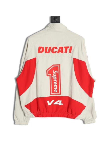 Supreme Ducati Collaboration LogoPrint ColorBlock Track Jacket,Supreme Jacket,Jacket,APPAREL