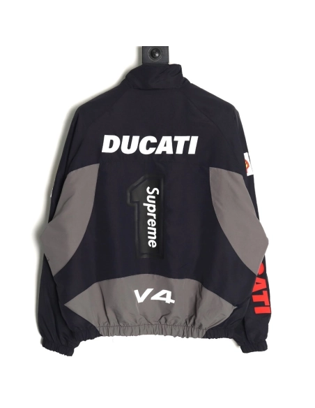 Supreme Ducati Collaboration LogoPrint ColorBlock Track Jacket,Supreme Jacket,Jacket,APPAREL