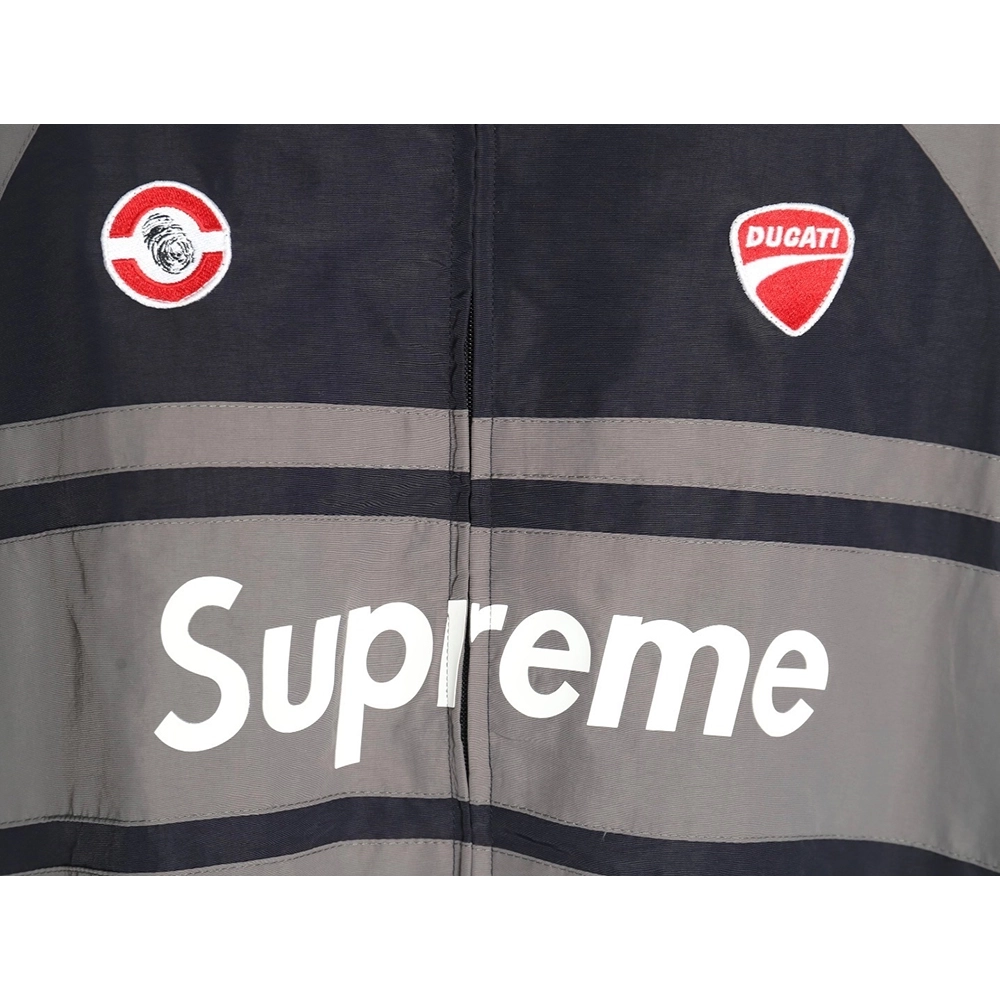 Supreme Ducati Collaboration LogoPrint ColorBlock Track Jacket,Supreme Jacket,Jacket,APPAREL
