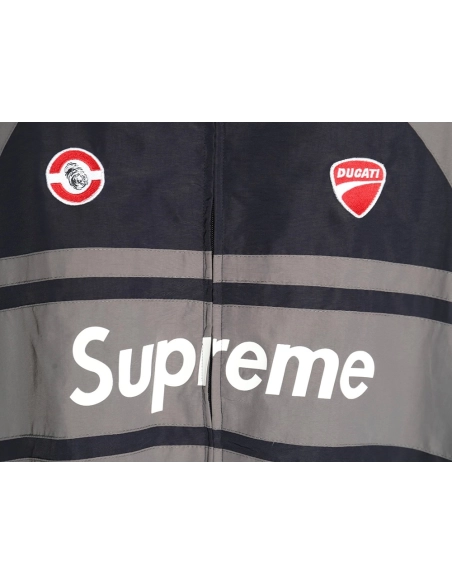 Supreme Ducati Collaboration LogoPrint ColorBlock Track Jacket,Supreme Jacket,Jacket,APPAREL
