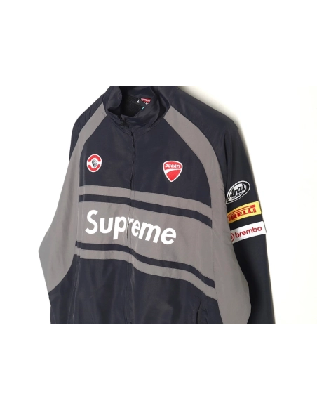 Supreme Ducati Collaboration LogoPrint ColorBlock Track Jacket,Supreme Jacket,Jacket,APPAREL