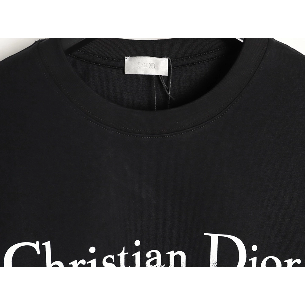 Dior Chest Distressed Logo Print ShortSleeve TShirt,Dior T Shirt,Tshirt,APPAREL