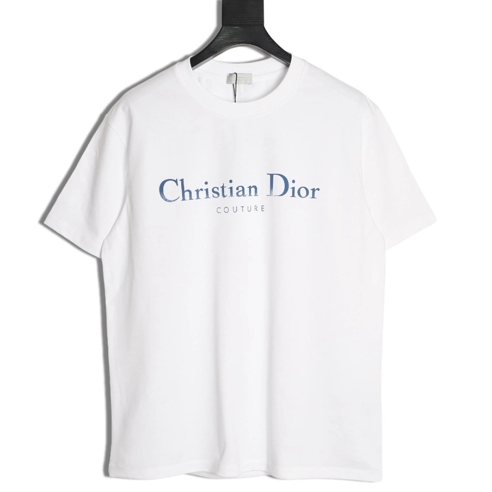 Dior Chest Distressed Logo Print ShortSleeve TShirt,Dior T Shirt,Tshirt,APPAREL