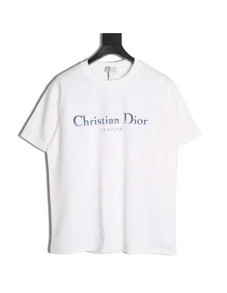 Dior Chest Distressed Logo Print ShortSleeve TShirt,Dior T Shirt,Tshirt,APPAREL
