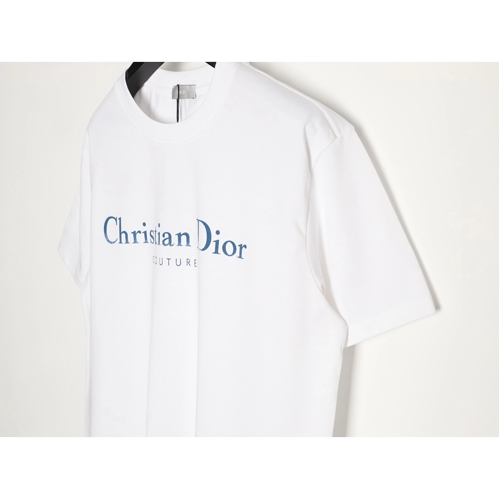 Dior Chest Distressed Logo Print ShortSleeve TShirt,Dior T Shirt,Tshirt,APPAREL