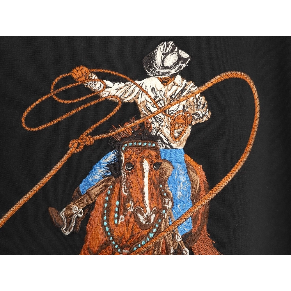 Louis Vuitton Western Cowboy Embroidered ShortSleeve TShirt,Louis Vuitton T Shirt,Tshirt,APPAREL