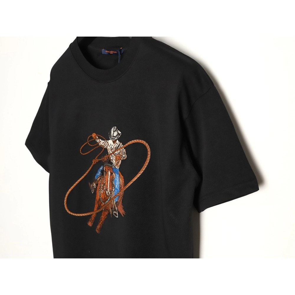 Louis Vuitton Western Cowboy Embroidered ShortSleeve TShirt,Louis Vuitton T Shirt,Tshirt,APPAREL
