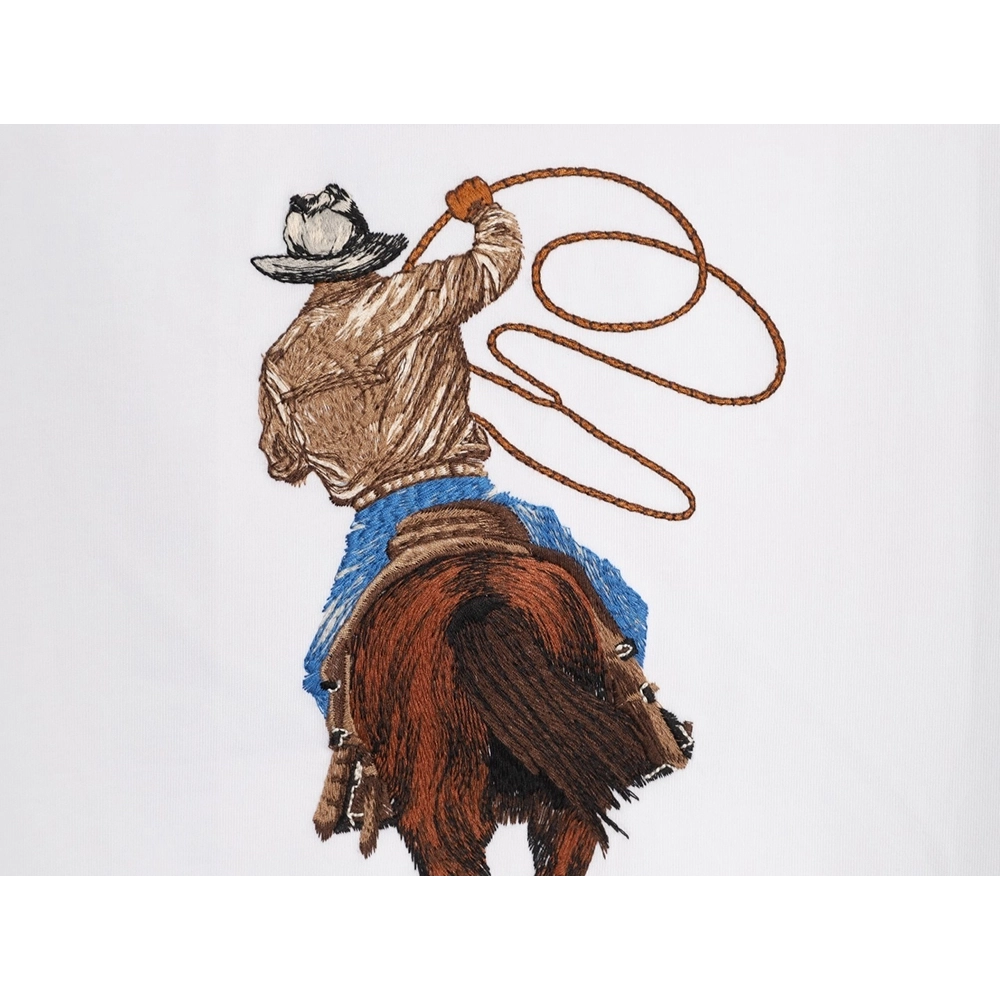 Louis Vuitton Western Cowboy Embroidered ShortSleeve TShirt,Louis Vuitton T Shirt,Tshirt,APPAREL