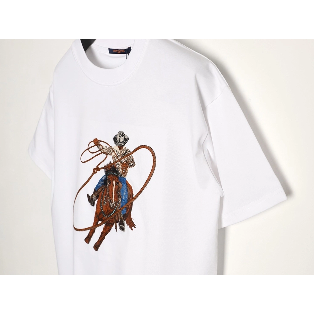 Louis Vuitton Western Cowboy Embroidered ShortSleeve TShirt,Louis Vuitton T Shirt,Tshirt,APPAREL