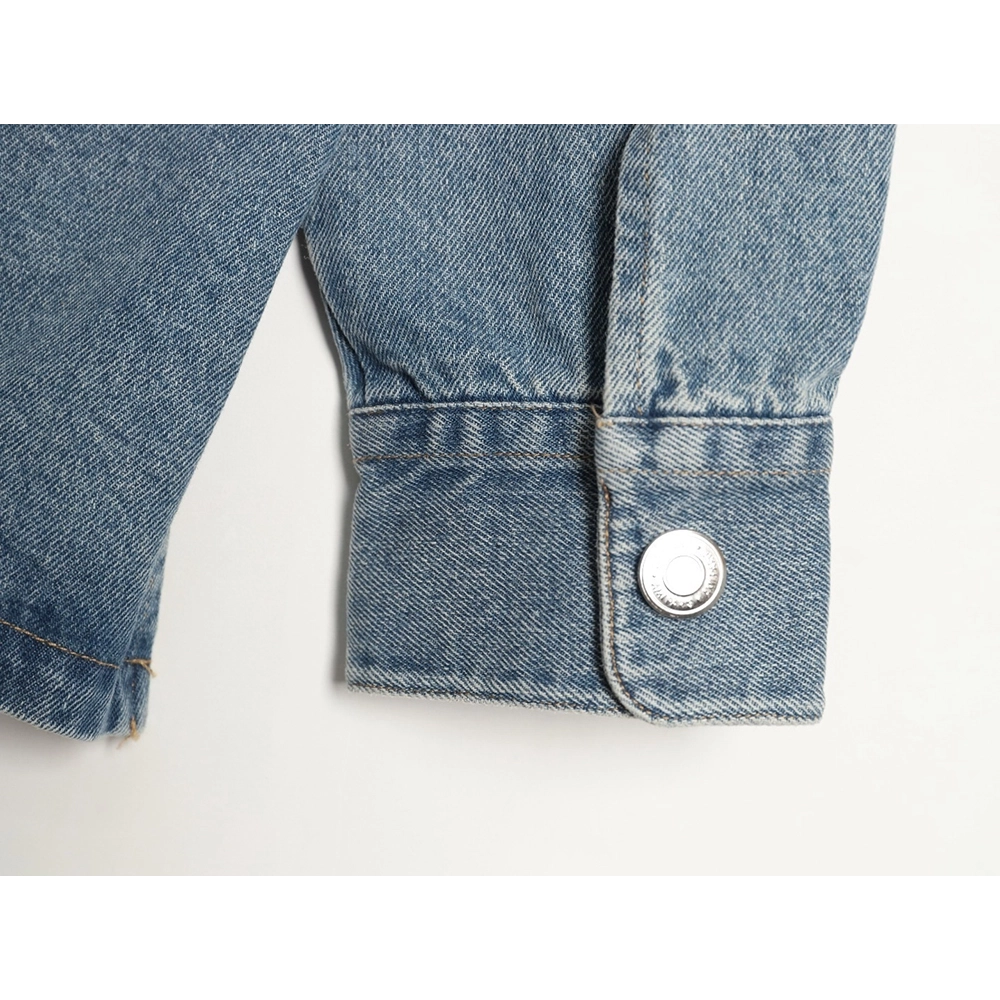 Ami Paris Woven HeartEmbroidered Denim Shirt,Ami Shirt,Shirt,APPAREL