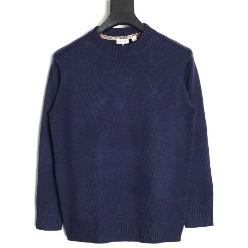 Burberry equestrian logo embroidered crew neck sweater,Burberry Sweatshirt,Sweatshirt,APPAREL