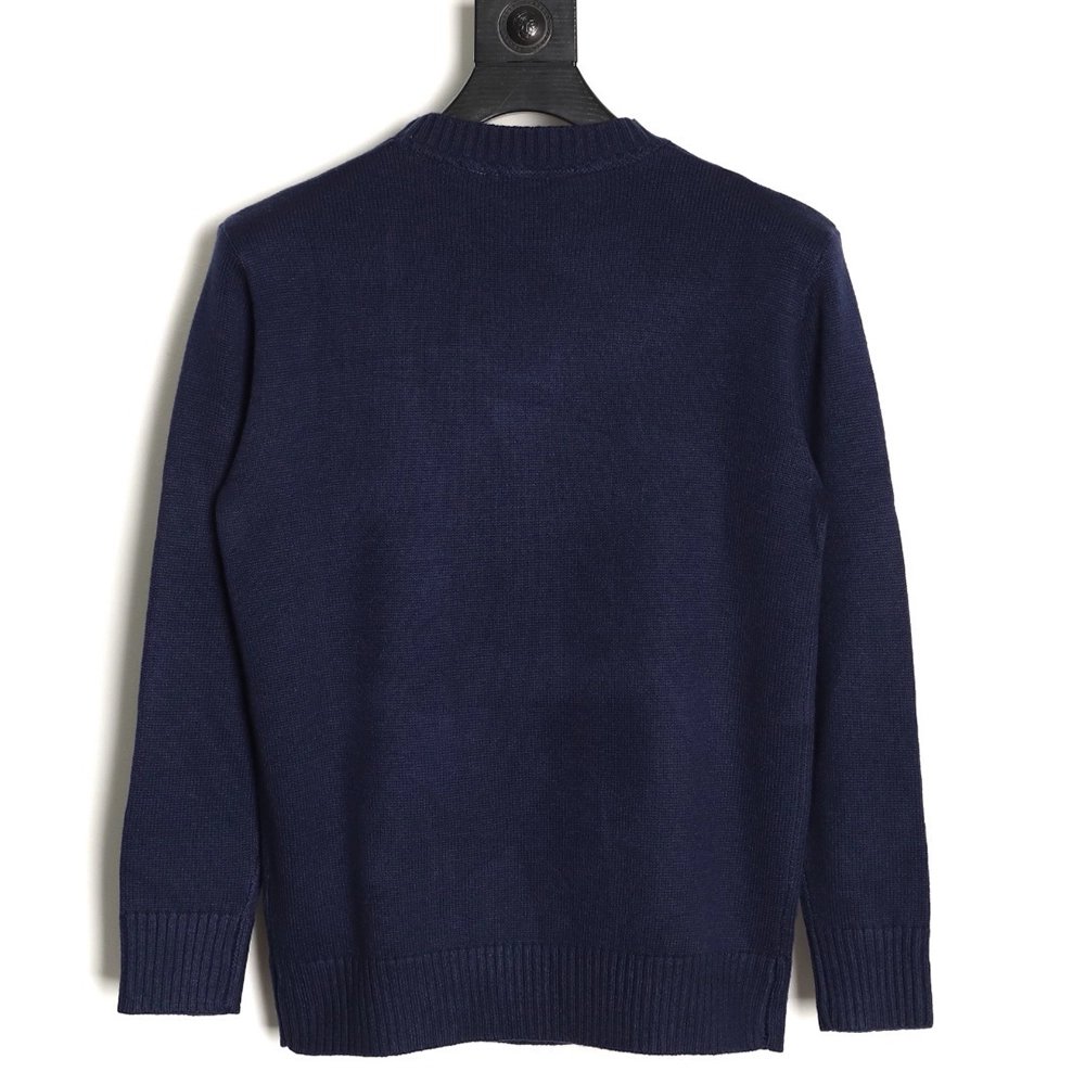 Burberry equestrian logo embroidered crew neck sweater,Burberry Sweatshirt,Sweatshirt,APPAREL