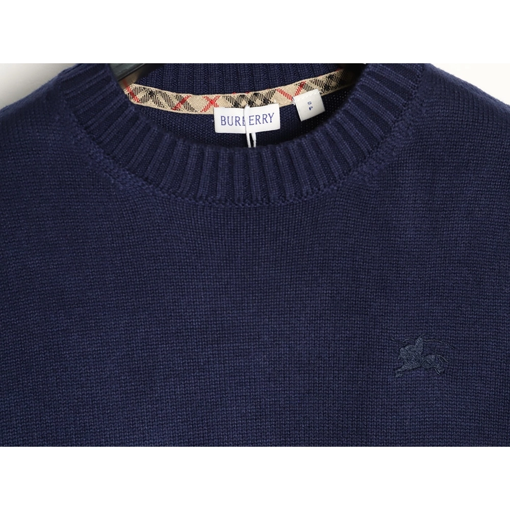 Burberry equestrian logo embroidered crew neck sweater,Burberry Sweatshirt,Sweatshirt,APPAREL