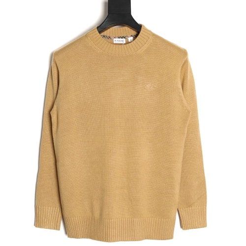 Burberry equestrian logo embroidered crew neck sweater,Burberry Sweatshirt,Sweatshirt,APPAREL