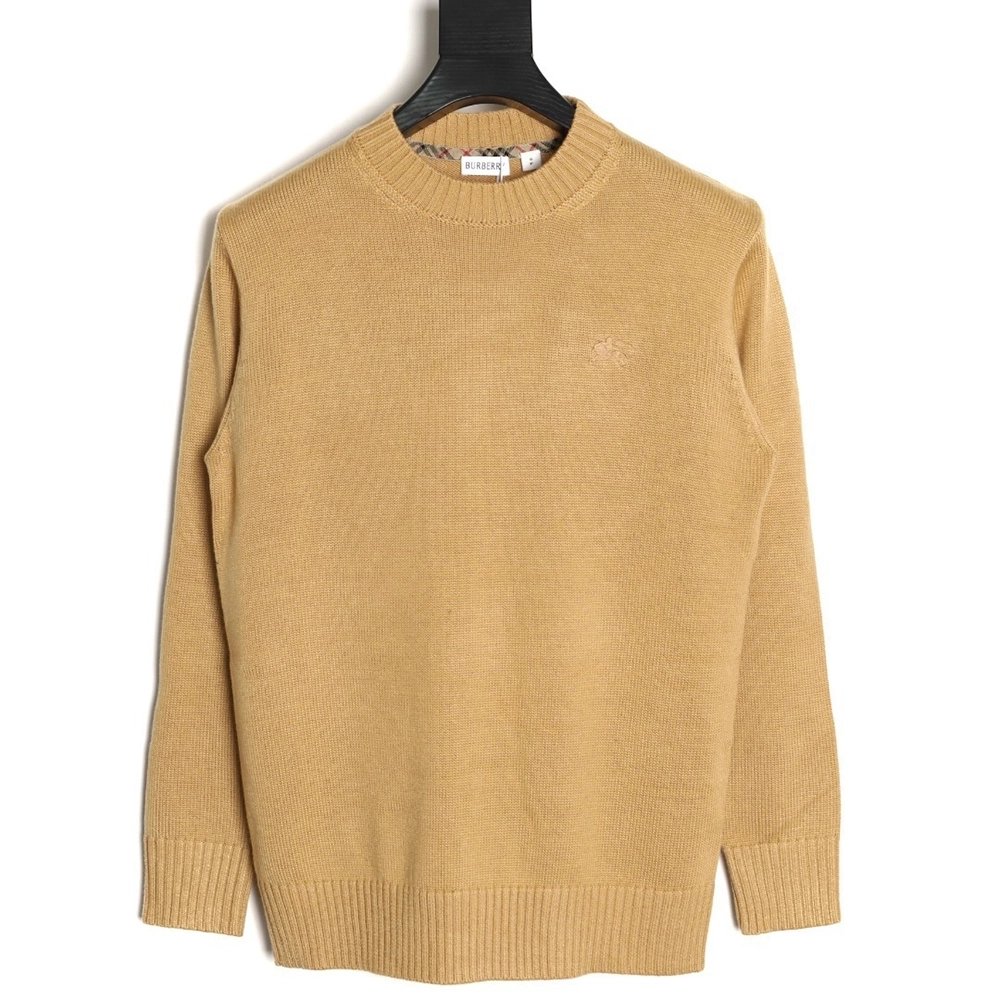 Burberry equestrian logo embroidered crew neck sweater,Burberry Sweatshirt,Sweatshirt,APPAREL