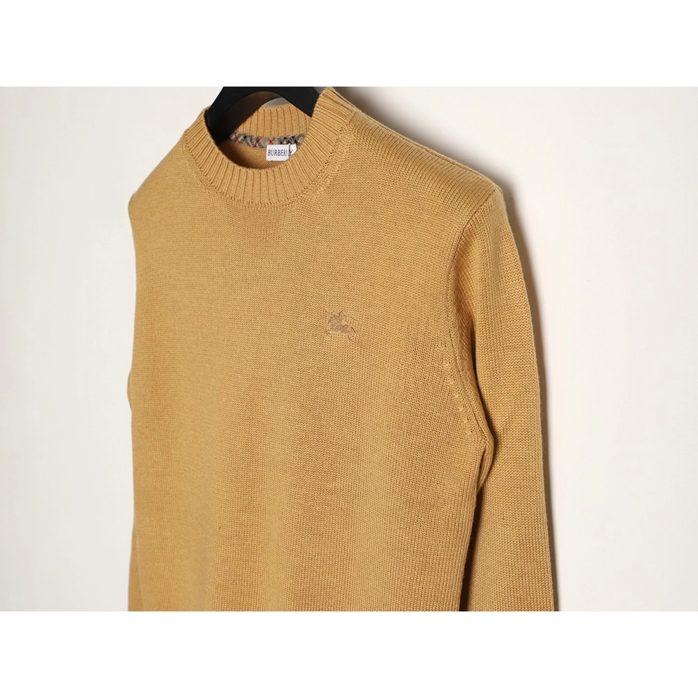 Burberry equestrian logo embroidered crew neck sweater,Burberry Sweatshirt,Sweatshirt,APPAREL