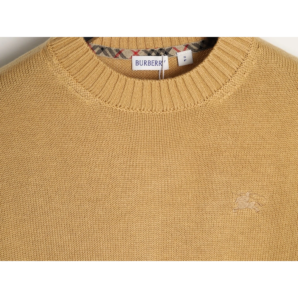 Burberry equestrian logo embroidered crew neck sweater,Burberry Sweatshirt,Sweatshirt,APPAREL