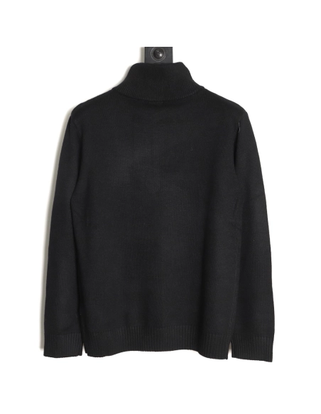 Burberry equestrian logo embroidered halfzip sweater,Burberry Sweatshirt,Sweatshirt,APPAREL