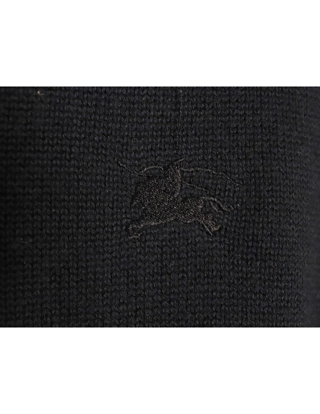 Burberry equestrian logo embroidered halfzip sweater,Burberry Sweatshirt,Sweatshirt,APPAREL